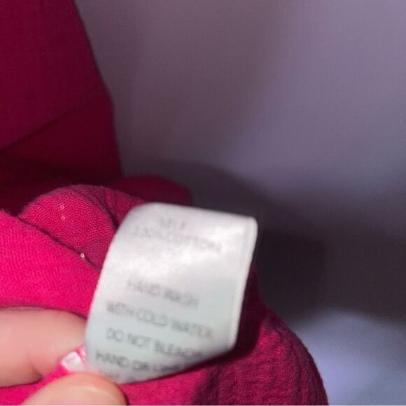 143 Lovestory Size M Pink Maxi Dress Gauzy Cotton Oversized Ruffle - Picture 8 of 8